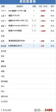 打造高性能品牌电脑配置单