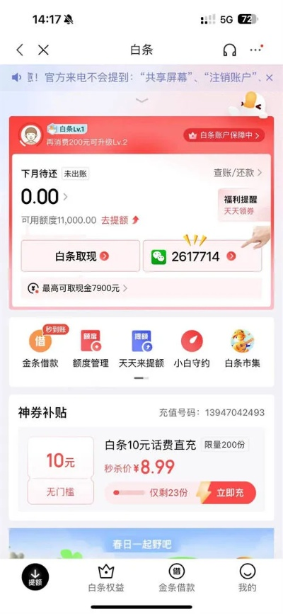 京东白条500额度，轻松提现，你的钱包加薪神器！