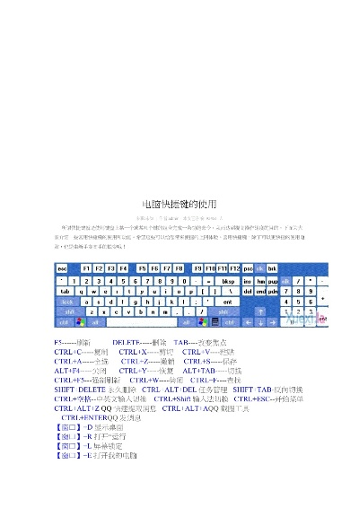 电脑键盘快捷键的奥秘